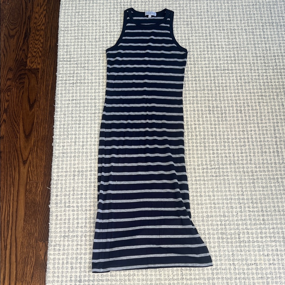 Michael Stars Navy Striped Sleeveless Maxi Dress